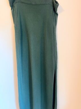 Peruvian Connection Pima Cotton Dorsey Teal Green Maxi Skirt with Side Slit